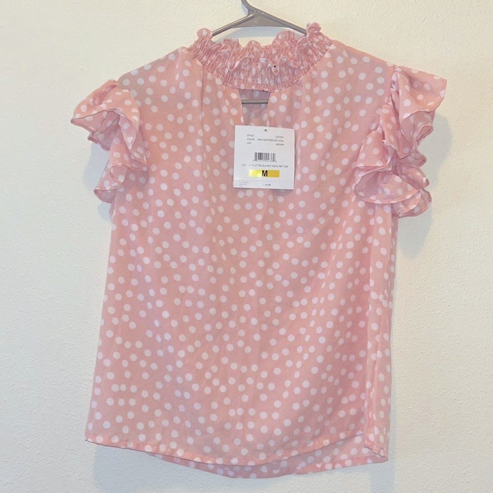 Pink Polka Dot Work Blouse